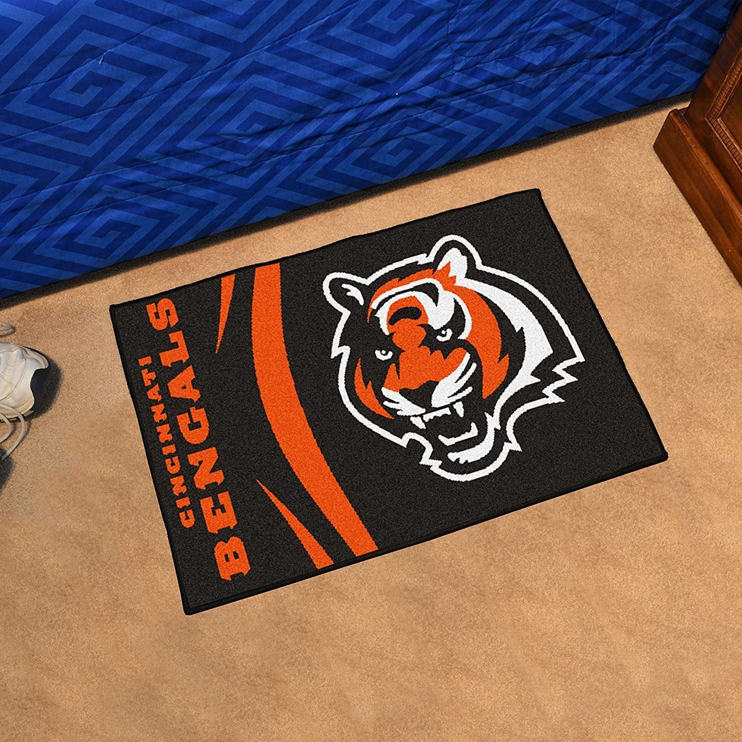 Cincinnati Bengals Floor Mat Area Rug, 20x30 Inch, Nylon, Anti-Skid Backing 2