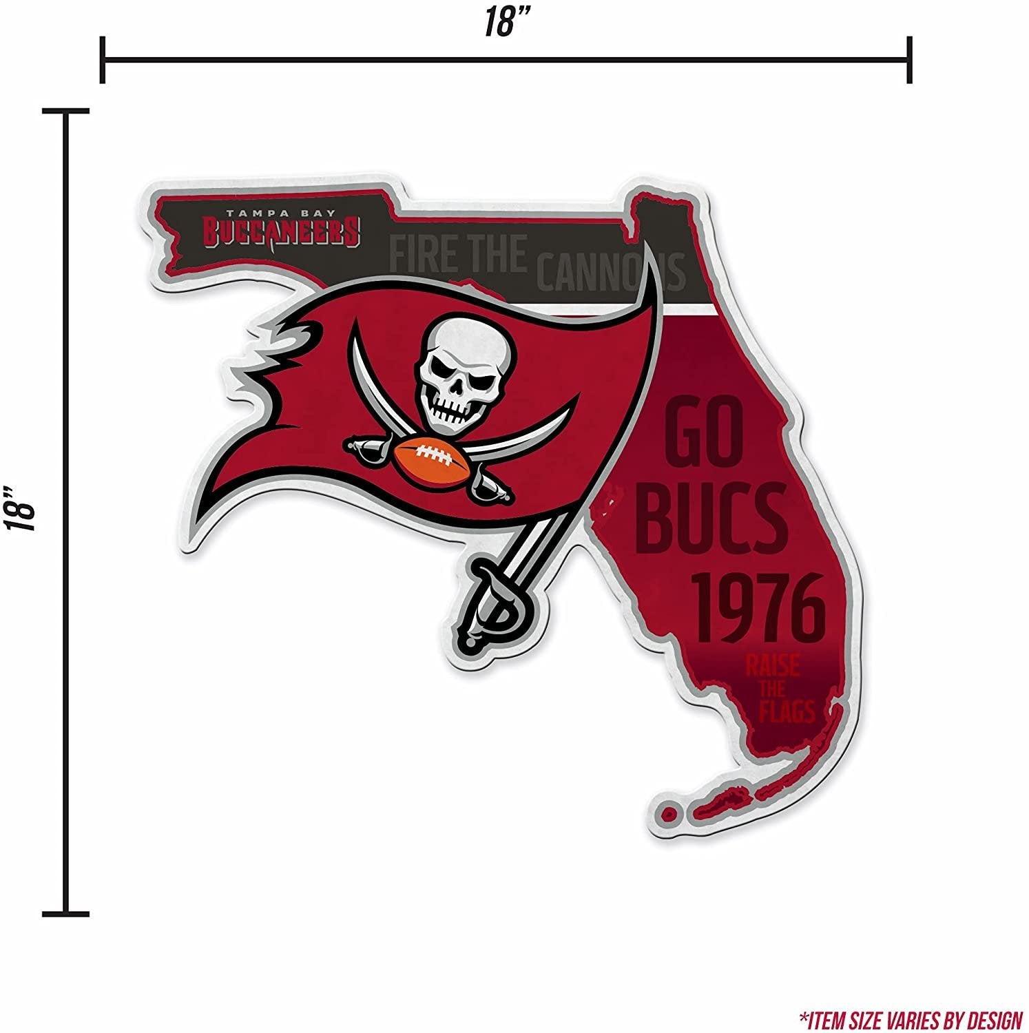 Tampa Bay Buccaneers Pennant State Shape 18 Inch Soft Felt 4