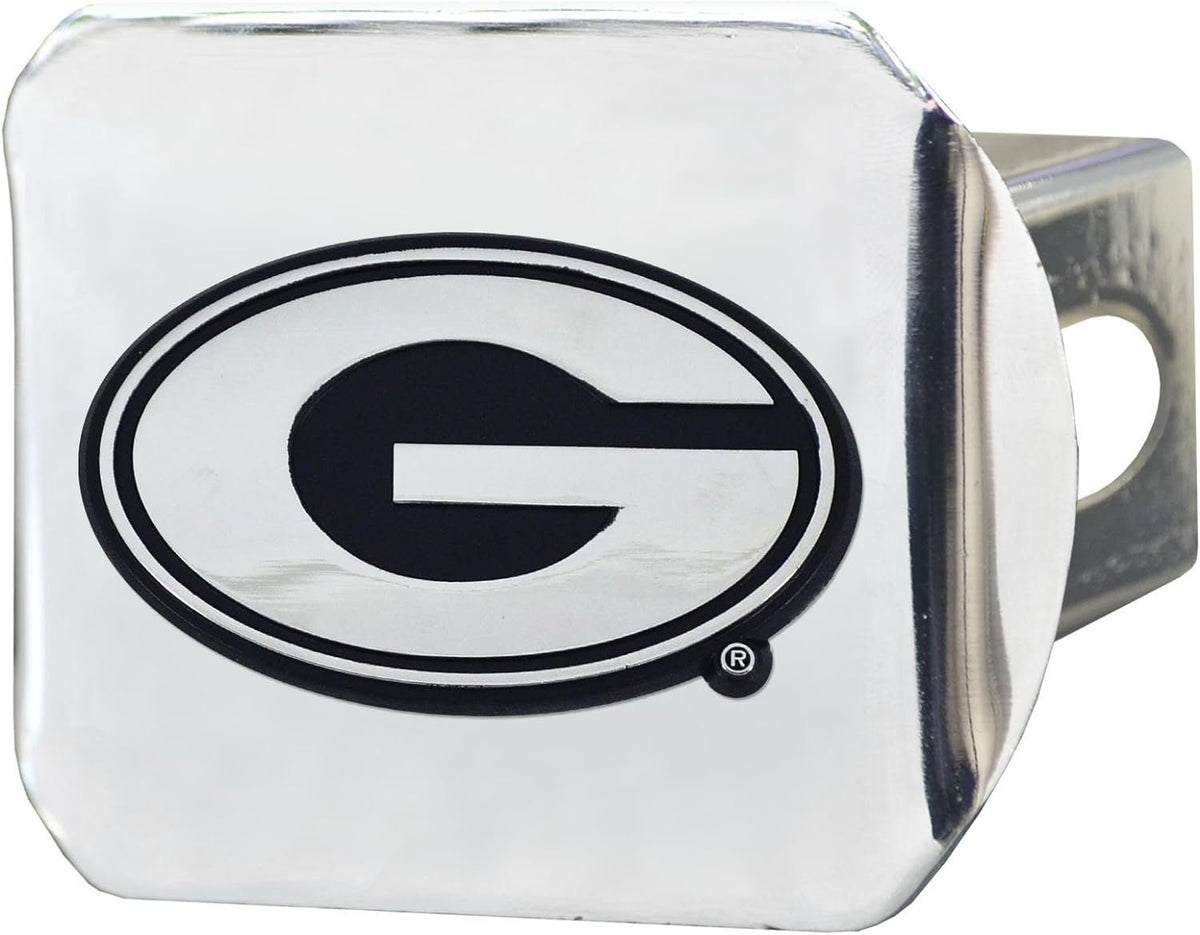 University of Georgia Bulldogs Hitch Cover Solid Metal with Raised Chrome Metal Emblem 2" Square Type III