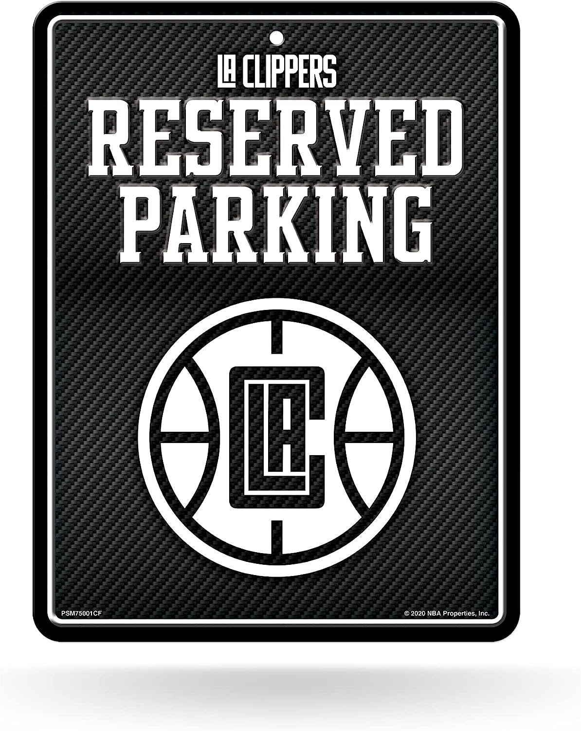 Los Angeles Clippers Metal Parking Novelty Wall Sign 8.5 x 11 Inch Carbon Fiber Design 1