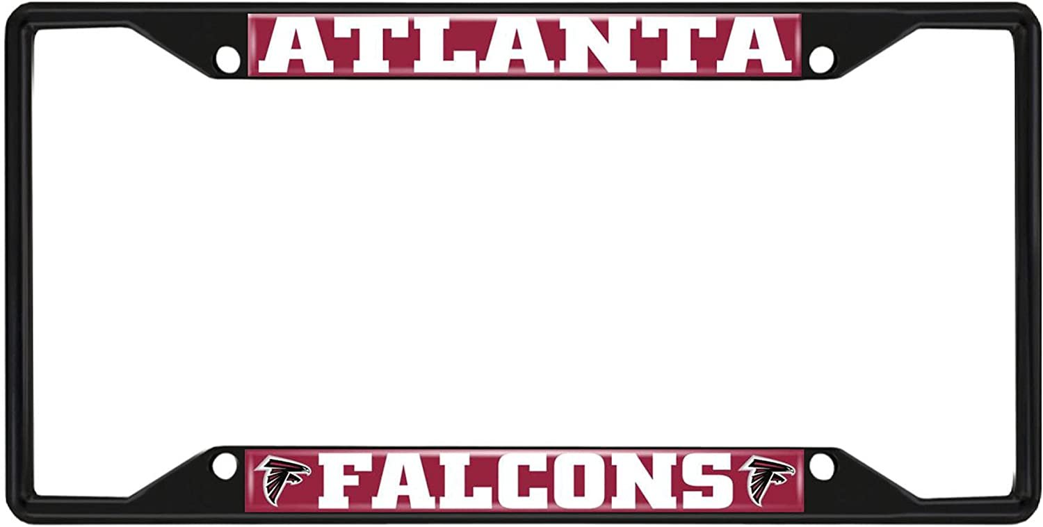 FANMATS 31344 Atlanta Falcons Metal License Plate Frame Black Finish