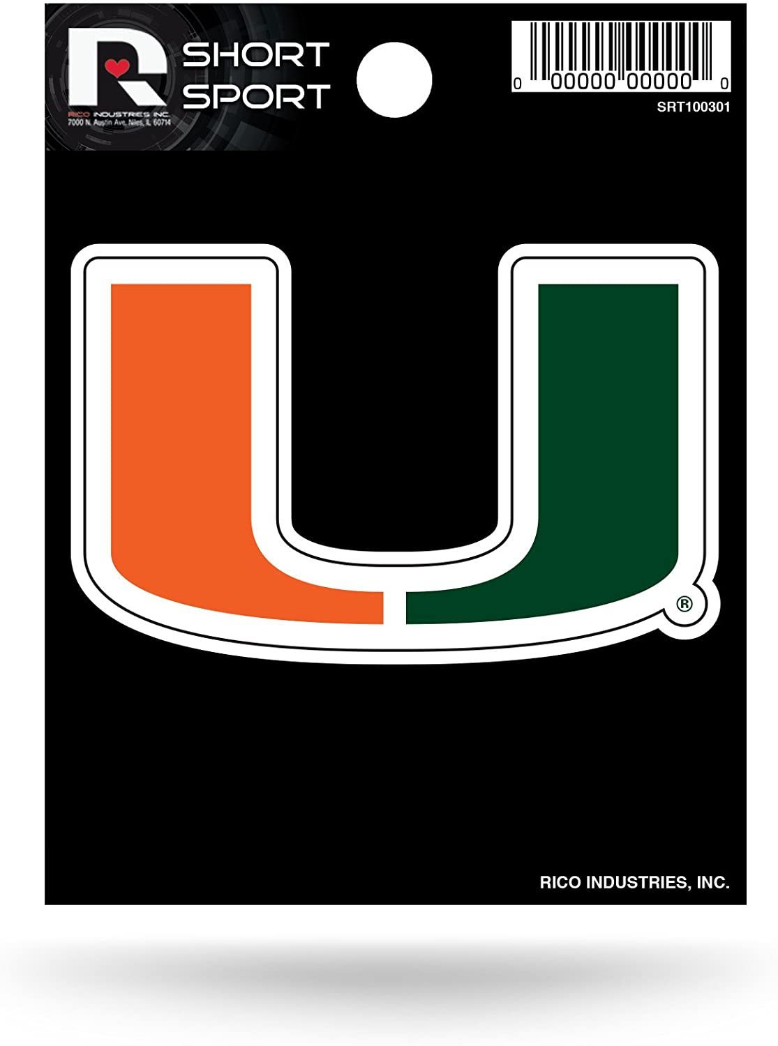 University of Miami Hurricanes 3 Inch Decal Sticker Die Cut Flat Vinyl Full Adhesive Backing 1