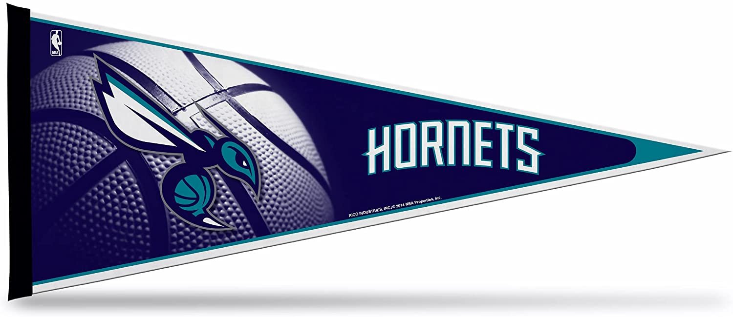 Charlotte Hornets Soft Felt Pennant, Primary Design, 12x30 Inch, Easy To Hang 1