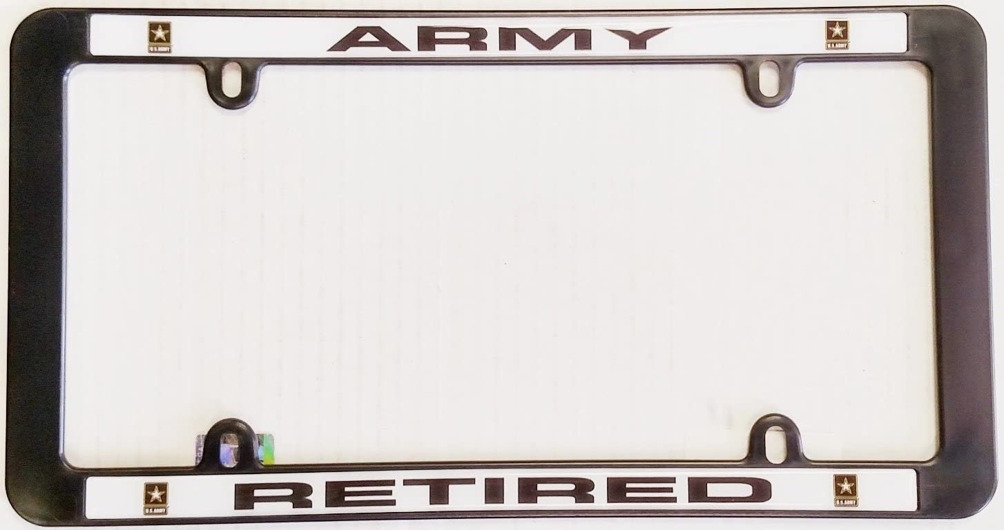 Army RETIRED Black Plastic License Plate Frame Tag Cover United States Military 1