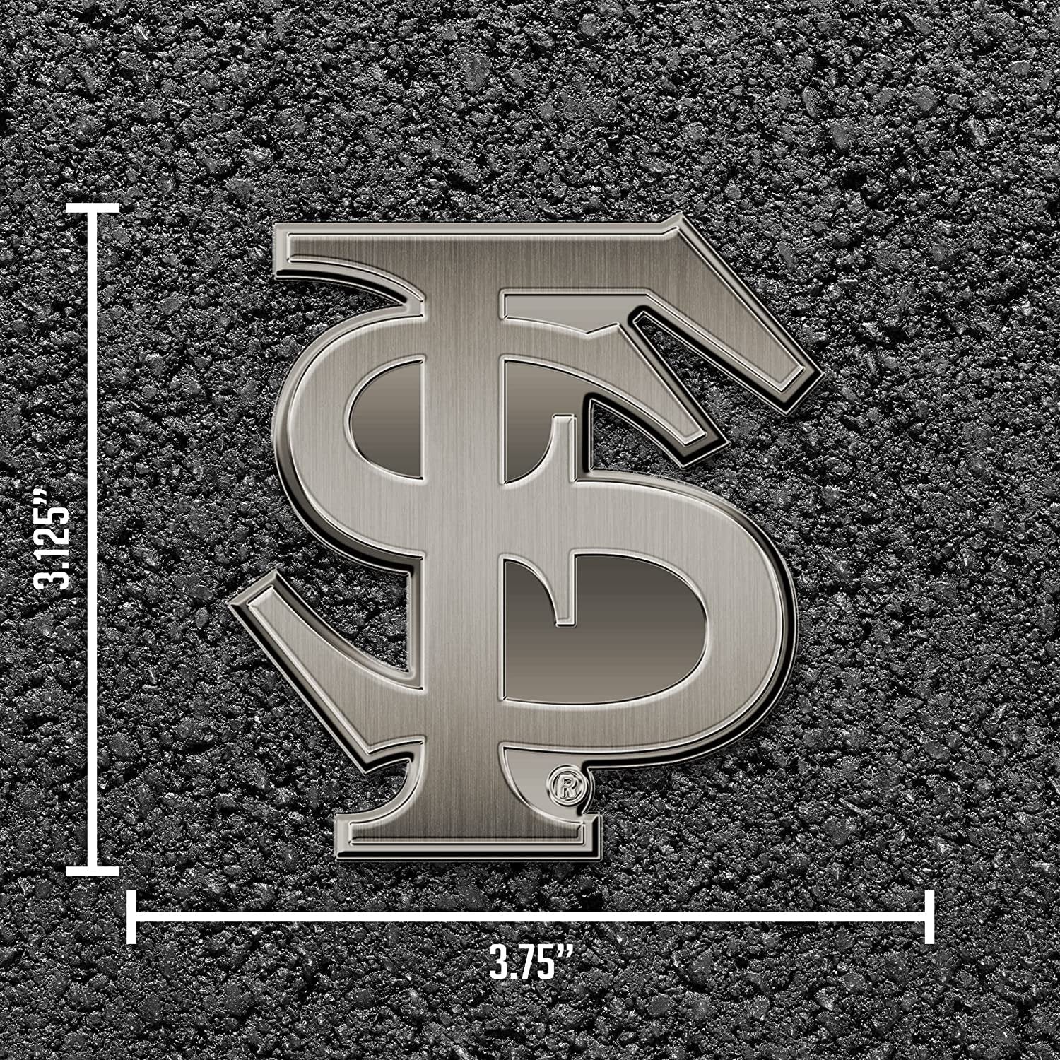 Florida State University Seminoles Solid Metal Auto Emblem Antique Nickel for Car/Truck/SUV 4