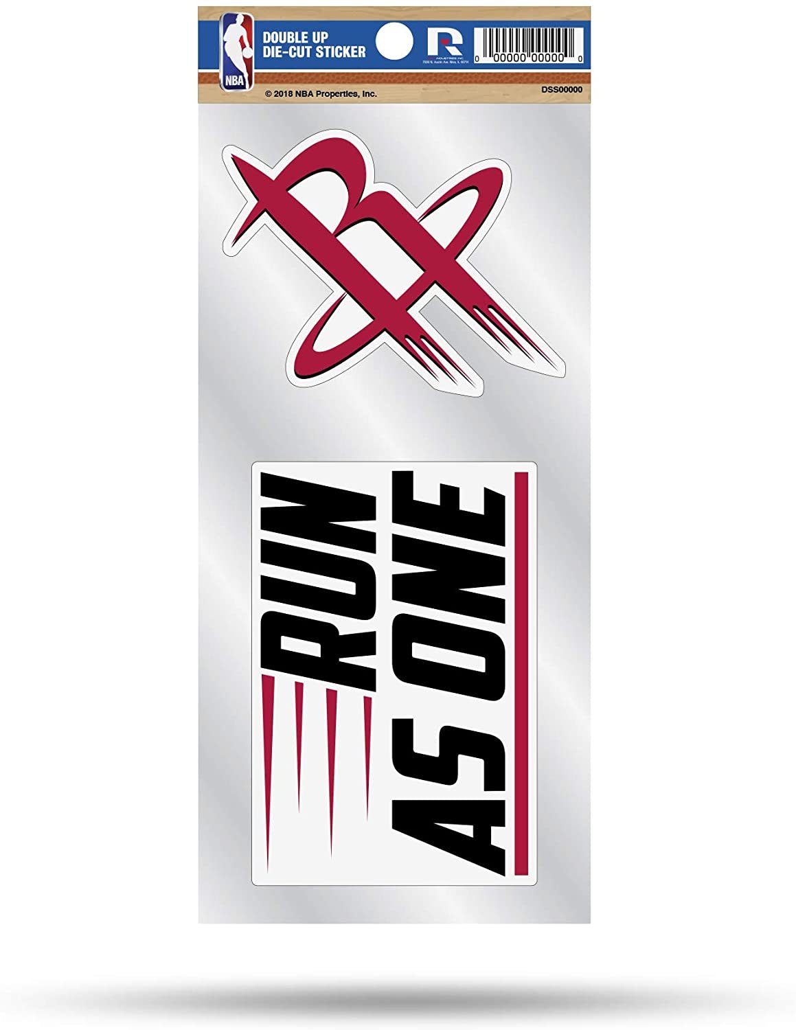 Houston Rockets Double Up Die Cut 2-Piece Sticker Sheet 1