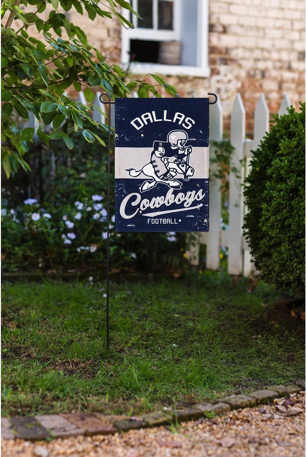 Dallas Cowboys Premium Double Sided Garden Flag Banner, Vintage Style, 13x18 Inch, Display Pole Sold Separately