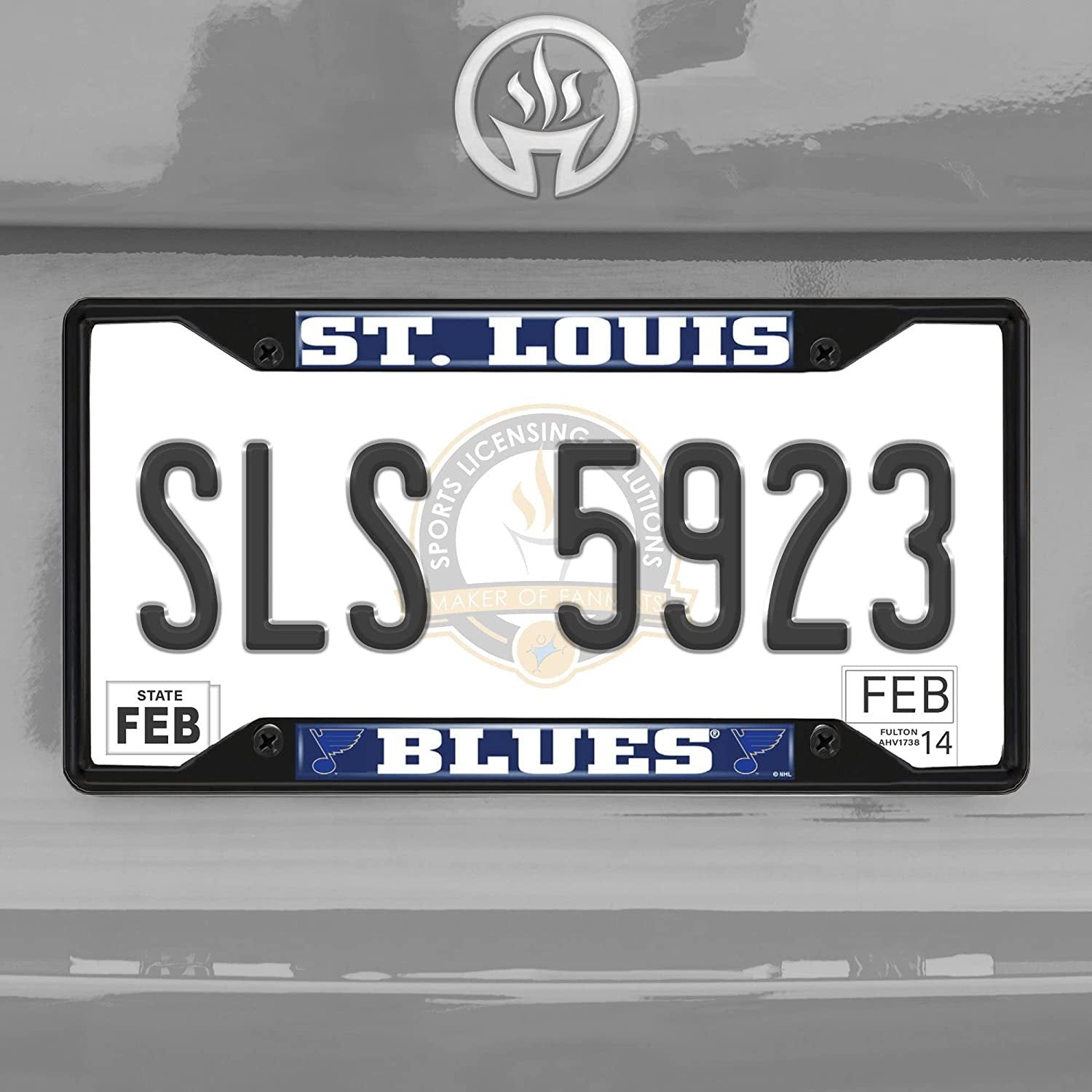 FANMATS 31391 St. Louis Blues Metal License Plate Frame Black Finish