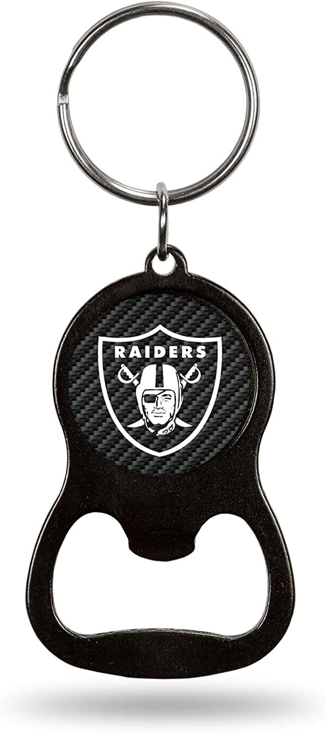 Las Vegas Raiders Keychain Bottle Opener Carbon Fiber Design Metal Football 1