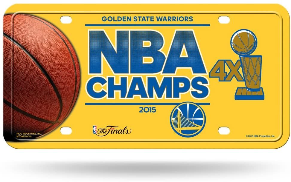 Golden State Warriors Metal Auto Tag License Plate, 2015 Champions, 6x12 Inch 1