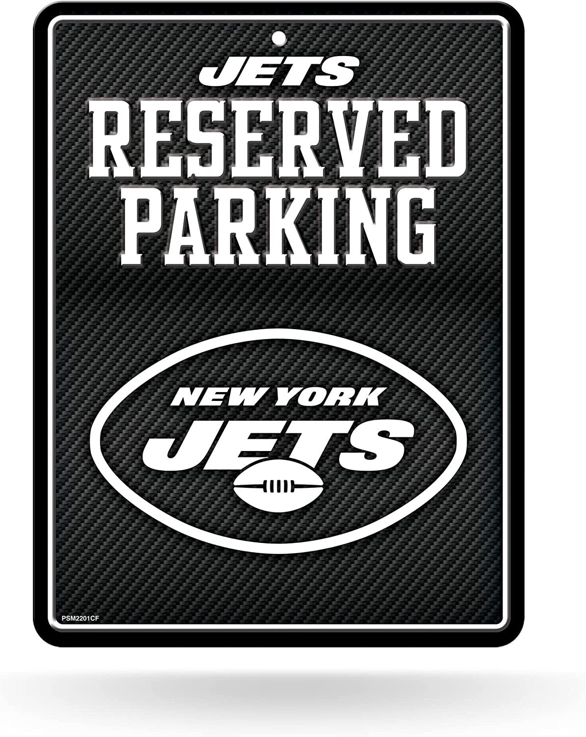 New York Jets Metal Parking Novelty Wall Sign 8.5 x 11 Inch Carbon Fiber Design 1