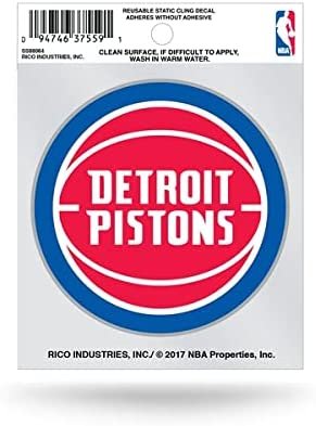 Detroit Pistons 3 Inch Flat Static Cling Decal 1