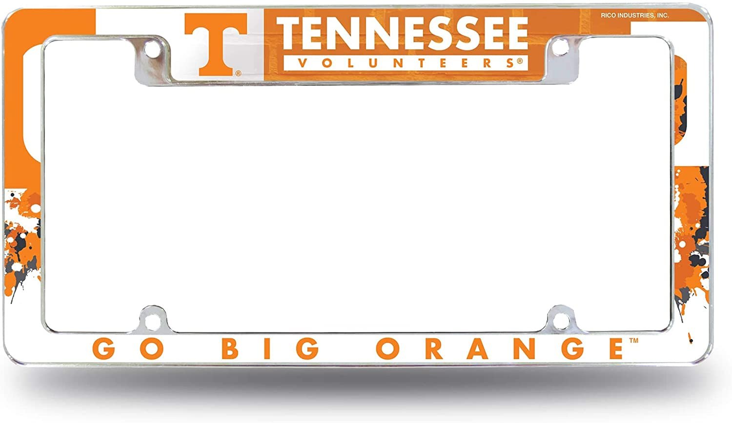 Tennessee Volunteers Metal License Plate Frame Tag Cover All Over Design University of 1