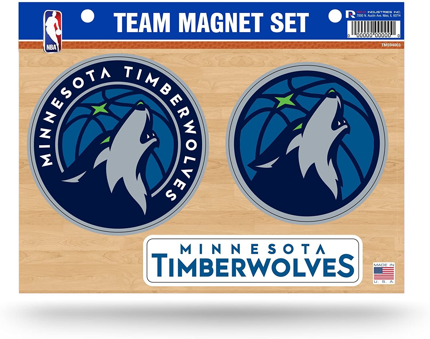 NBA Minnesota Timberwolves Die Cut Team Magnet Set Sheet 1