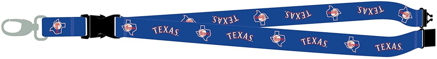 Texas Rangers Lanyard Keychain Double Sided Breakaway Safety Design, Retro Logo, Adult 26 Inch 1
