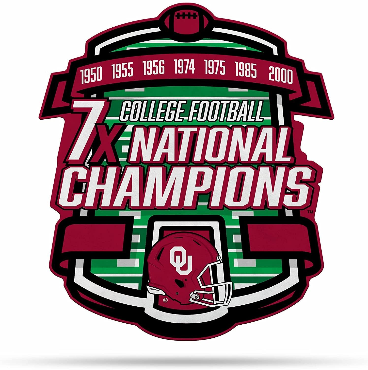 Oklahoma Sooners 7X Champions Pennant 18 Inch Soft Felt University of 1