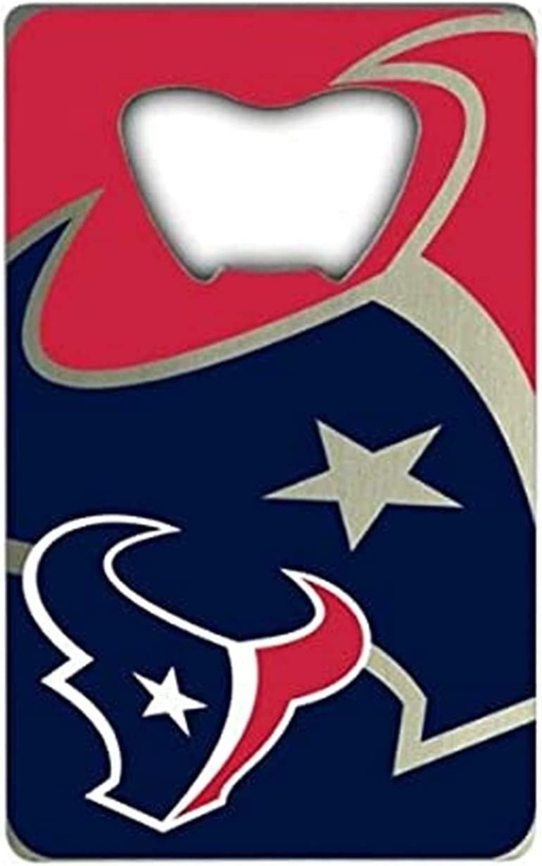 Houston Texans Heavy Duty Metal Bottle Opener Credit Card Size 2 x 3.25 Inch 1