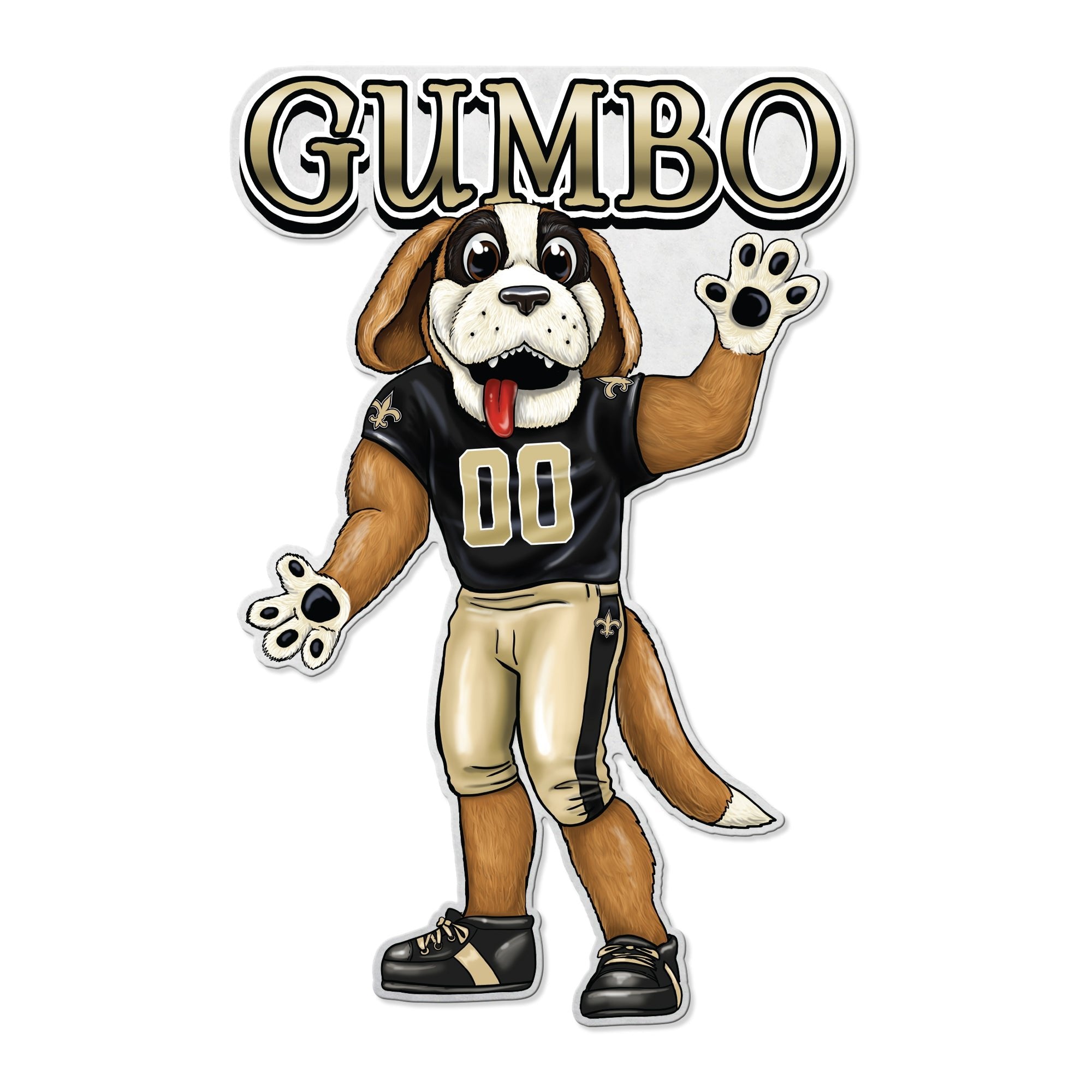New Orleans Saints Soft Felt Pennant, Mascot Design, Shape Cut, 18 Inch, Easy To Hang 1
