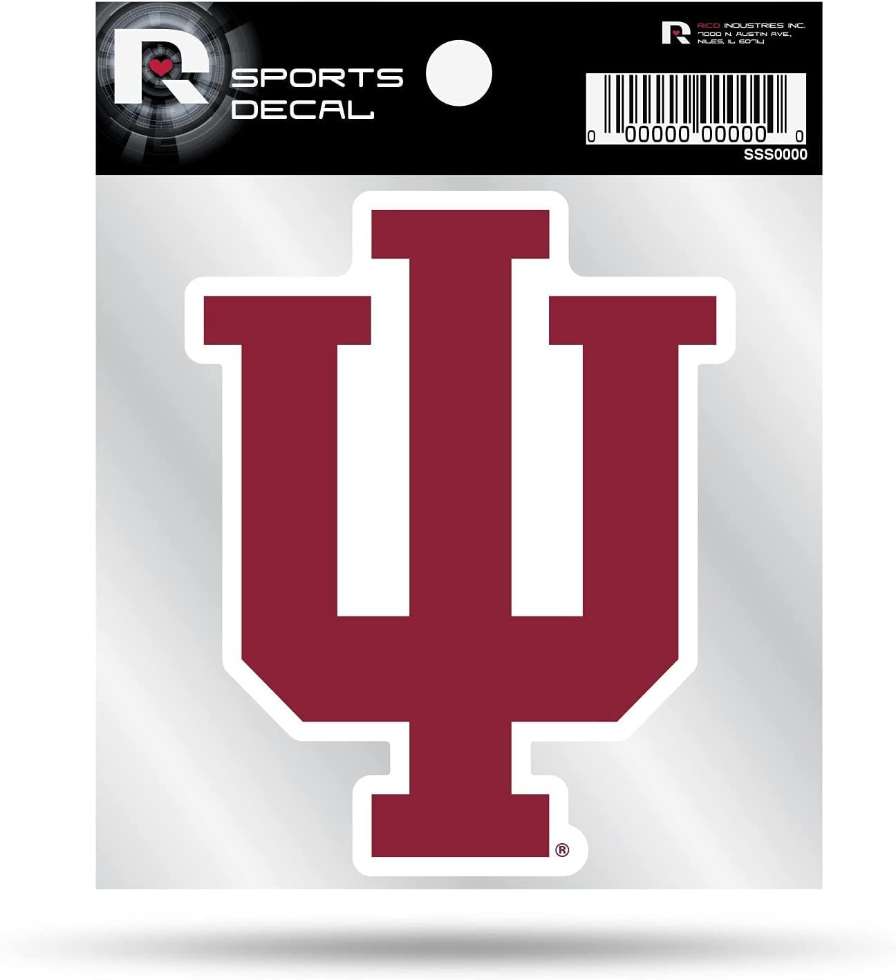 Indiana University Hoosiers 4x4 Inch Die Cut Decal Sticker, Primary Logo, Clear Backing 1