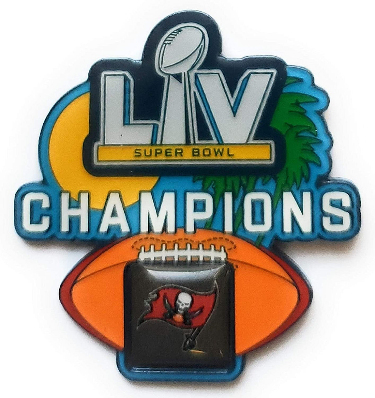Tampa Bay Buccaneers Super Bowl LV Champions Metal Hat Lapel Pin Football Design Logo 2