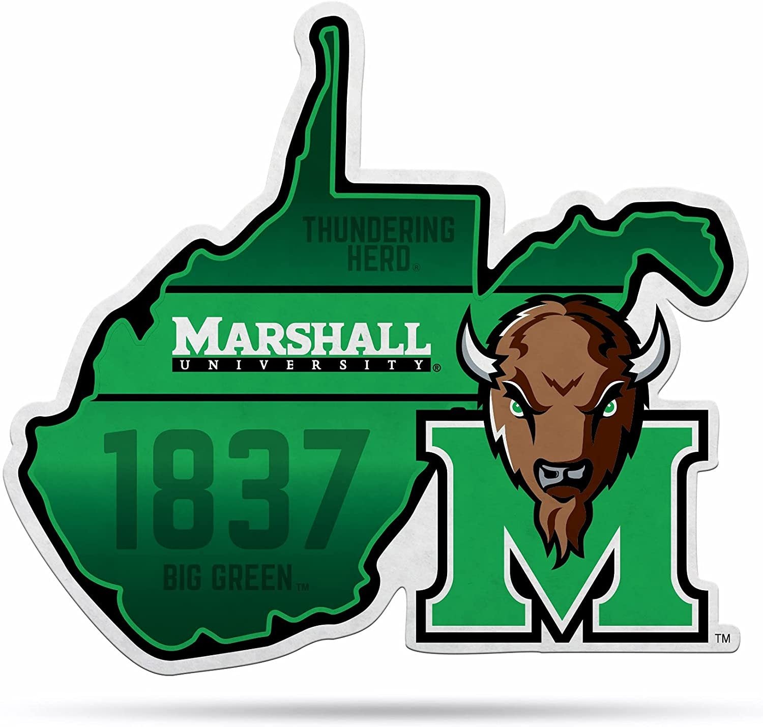Marshall Thundering Herd Pennant State Shape 18 Inch Soft Felt University of