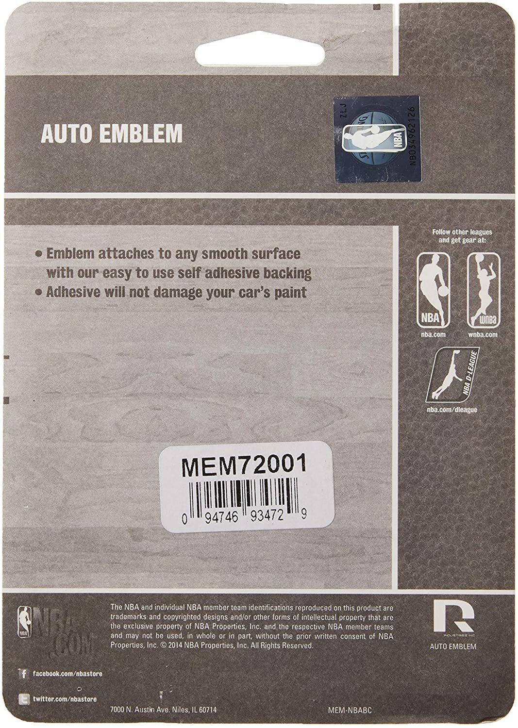 Chicago Bulls Silver Chrome Color Auto Emblem, Raised Molded Plastic, 3.5 Inch, Adhesive Tape Backing 3