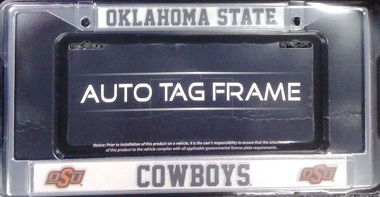 Oklahoma State University Cowboys Premium Metal License License Plate Frame Chrome Tag Cover, 12x6 Inch 1