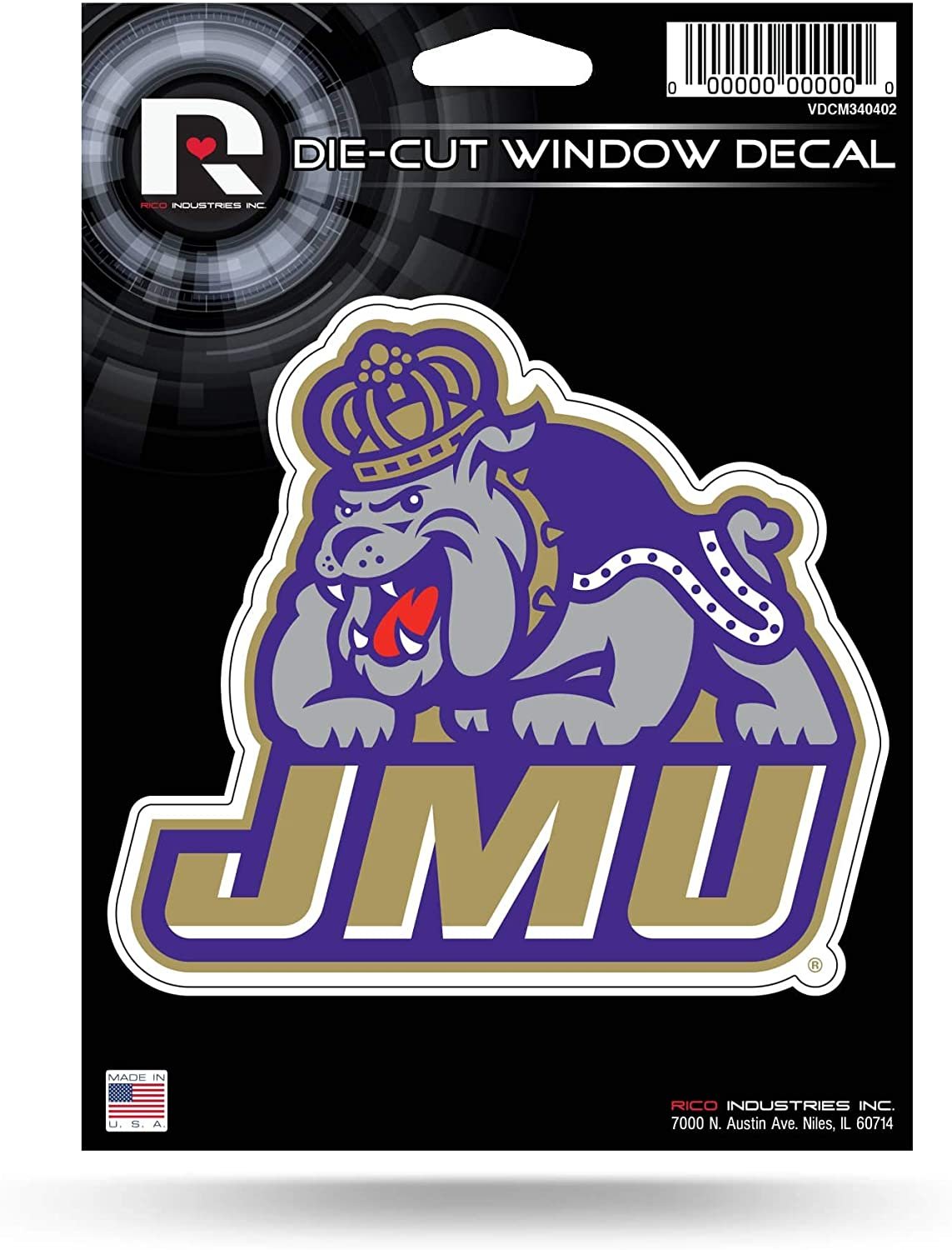 James Madison University Dukes 5 Inch Die Cut Flat Vinyl Decal Sticker Adhesive Backing