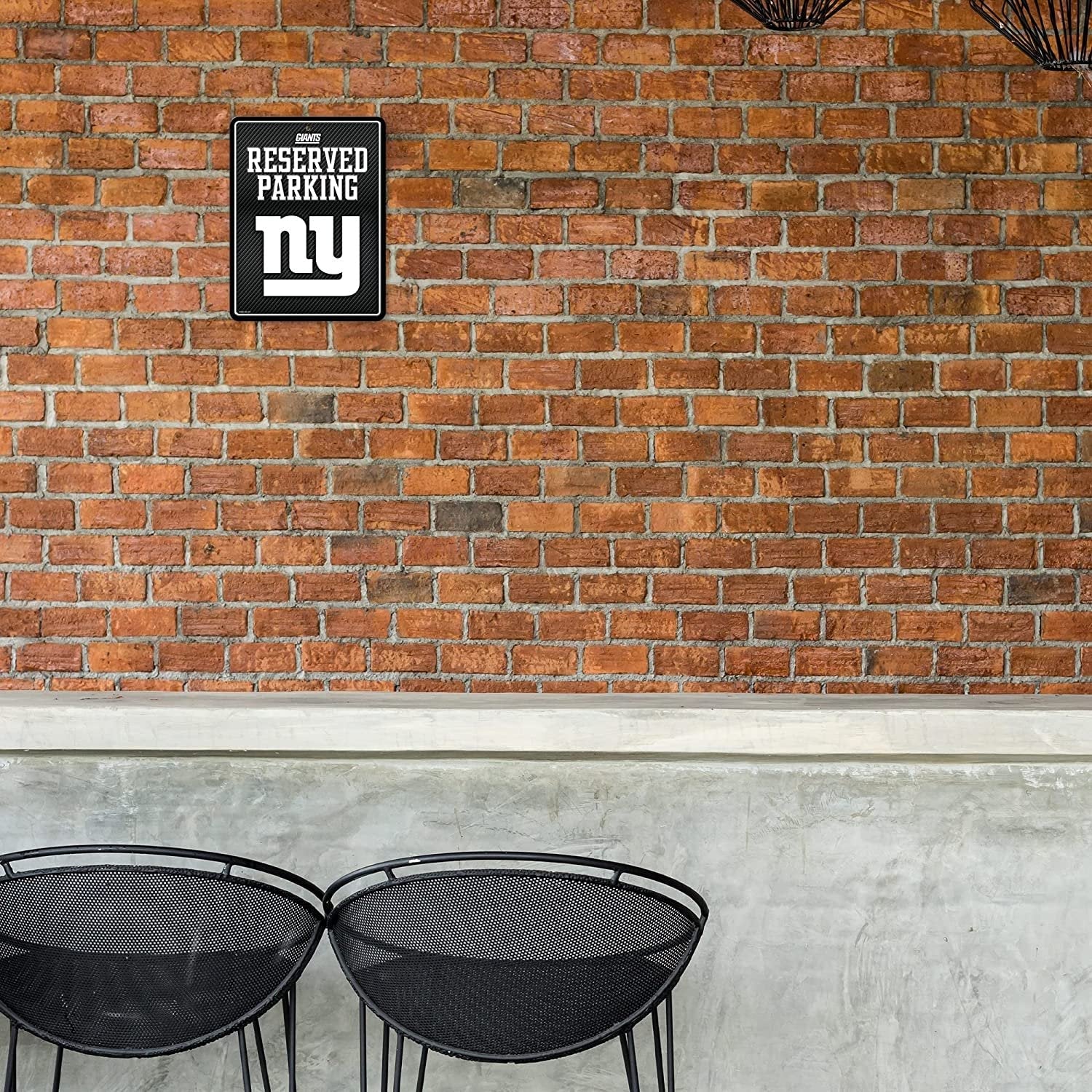 New York Giants Metal Parking Sign, Carbon Fiber Design 8.5x11 Inch 2