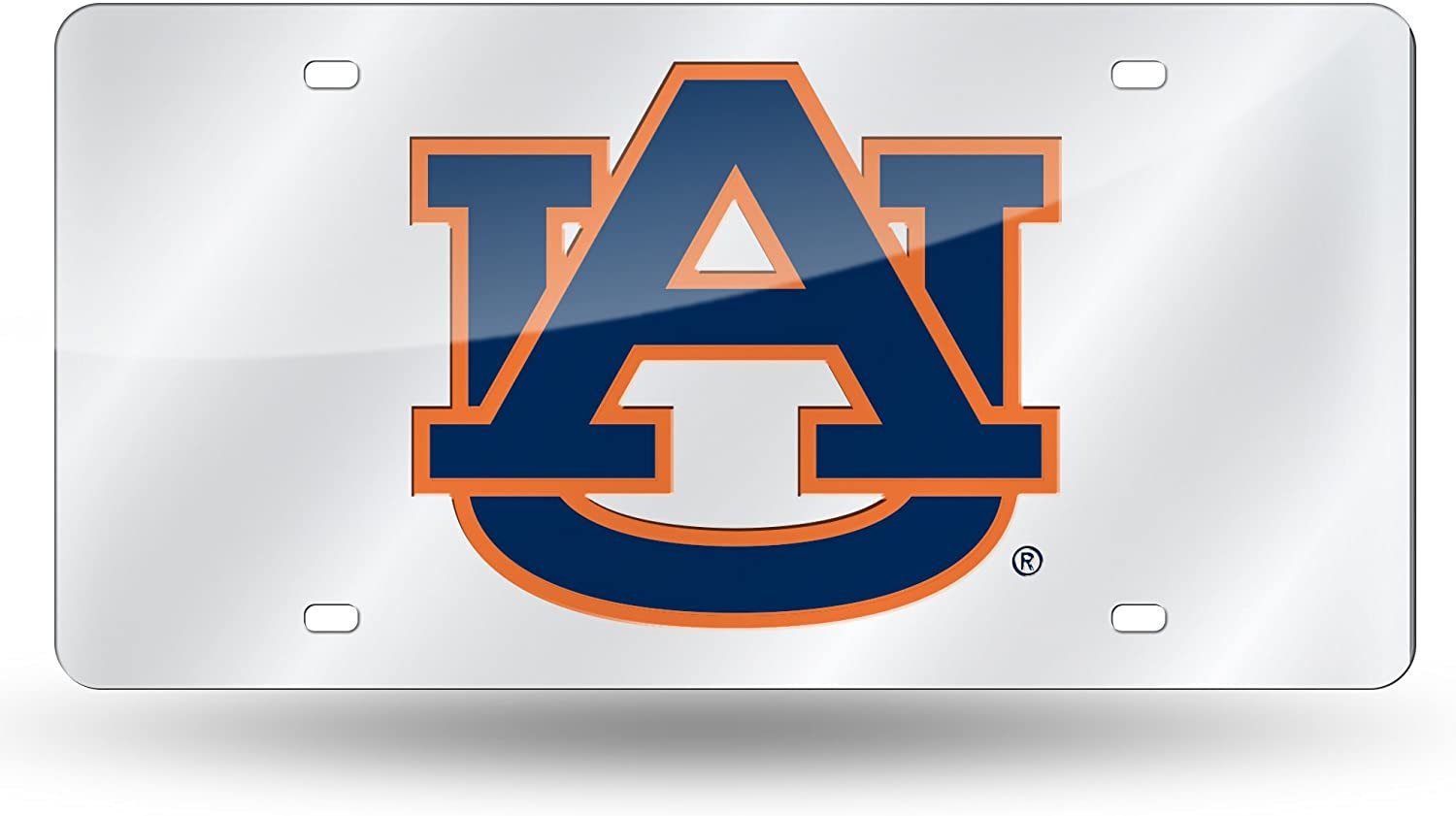 Auburn University Tigers Premium Laser Cut Tag License Plate, Mirrored Acrylic Inlaid, 12x6 Inch 1