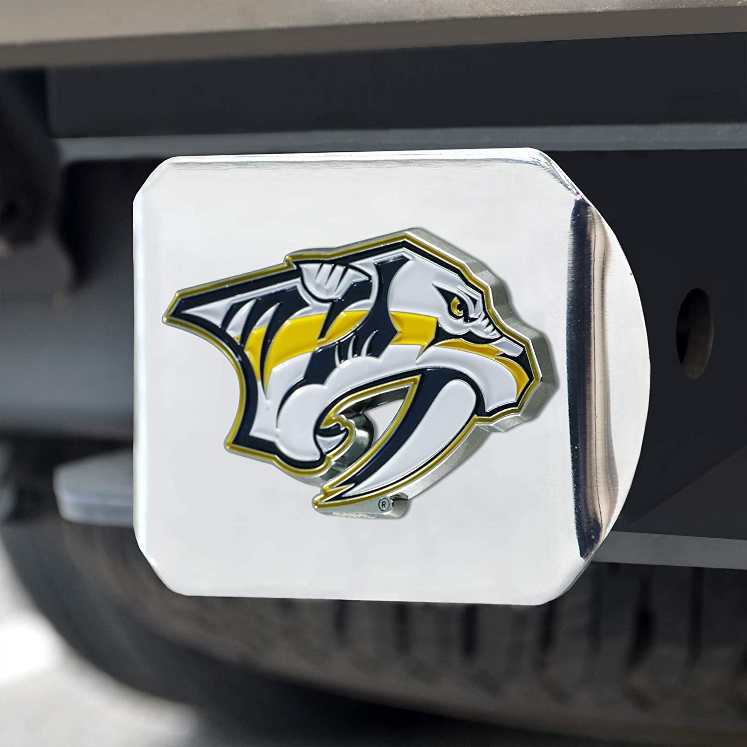 Nashville Predators Hitch Cover Solid Metal with Raised Color Metal Emblem 2" Square Type III