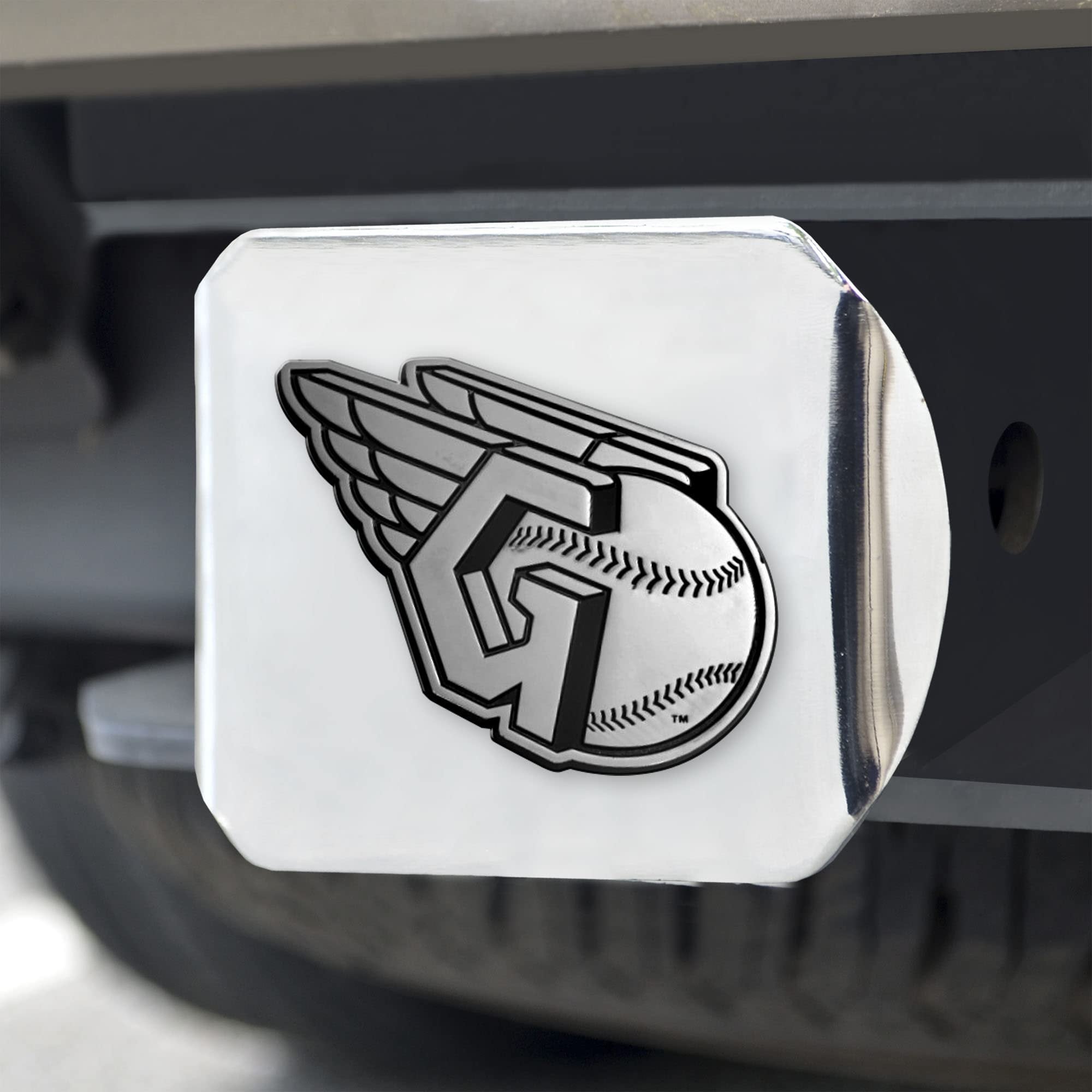 FANMATS 26568 MLB - Cleveland Indians Hitch Cover - Chrome, 3.4"x4"