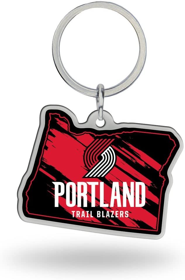 Portland Trail Blazers Metal Keychain State Shaped 1