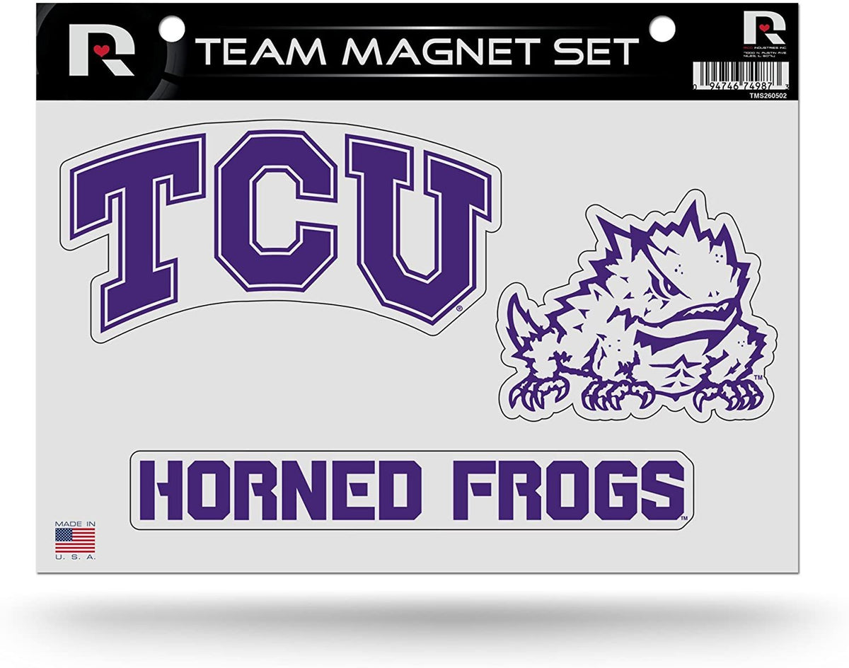 Texas Christian University Horned Frogs TCU Multi Magnet Sheet Shape Cut 8x11 Inch