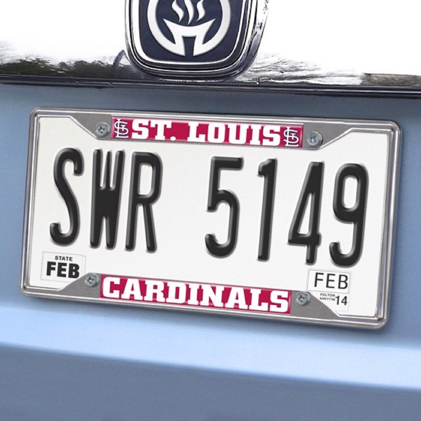 St Louis Cardinals Metal License Plate Frame Tag Cover Chrome 6x12 Inch