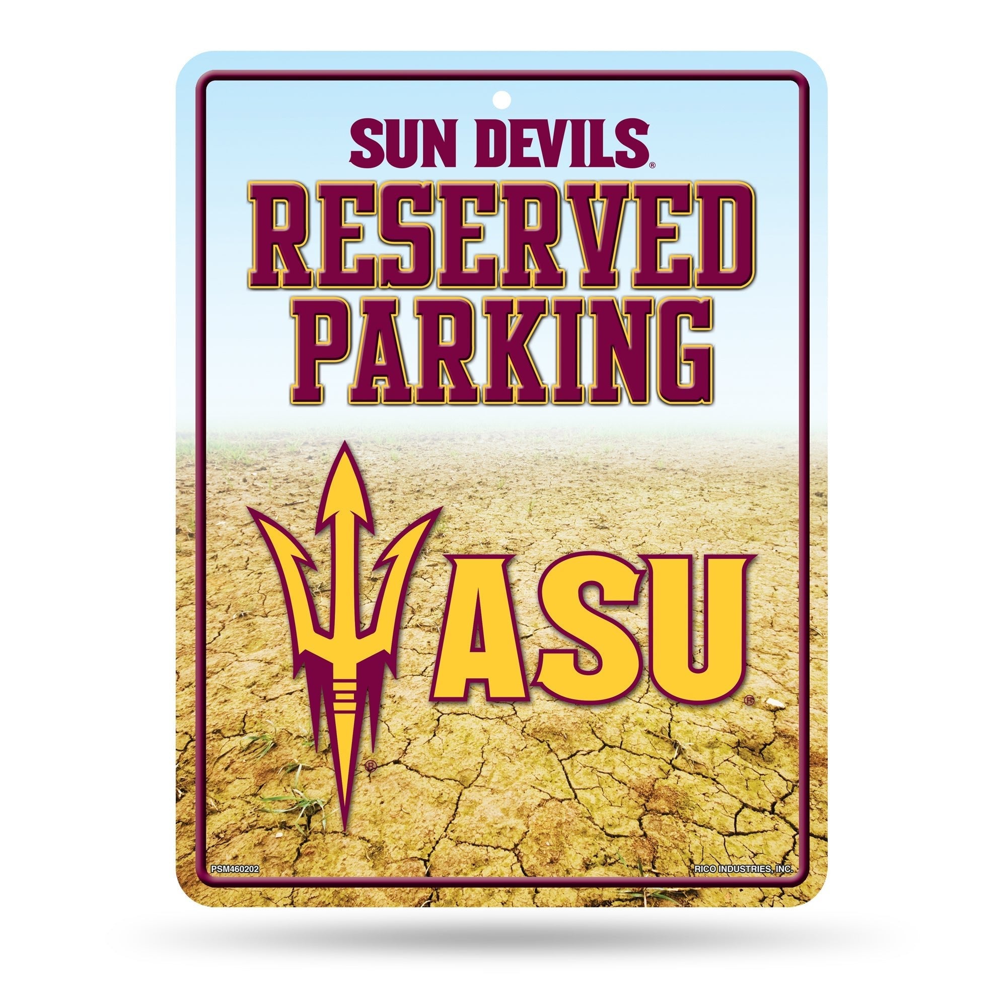 Arizona State University Sun Devils Metal Parking Sign, Reserved, 8.5 x 11 Inch, High Resolution 1