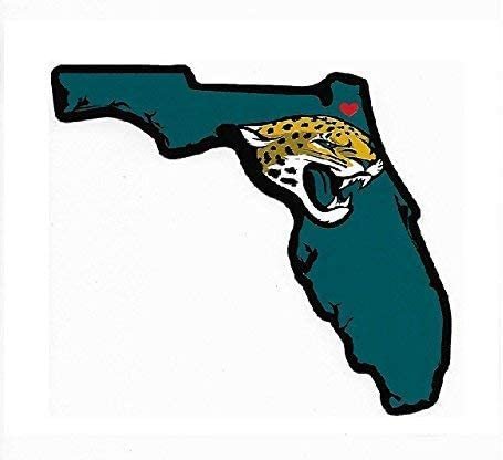 Jacksonville Jaguars 5 Inch Sticker Decal, Home State Design, Flat Vinyl, Full Adhesive Backing 2