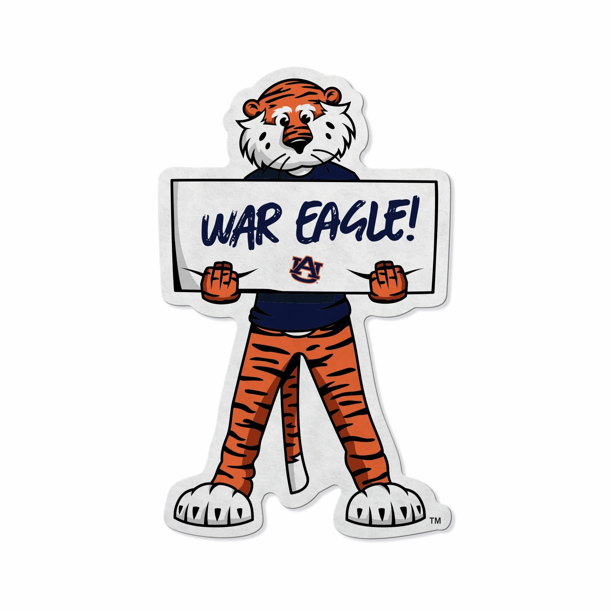 Auburn University Tigers Soft Felt Pennant, Mascot Design, Shape Cut, 18 Inch, Easy To Hang