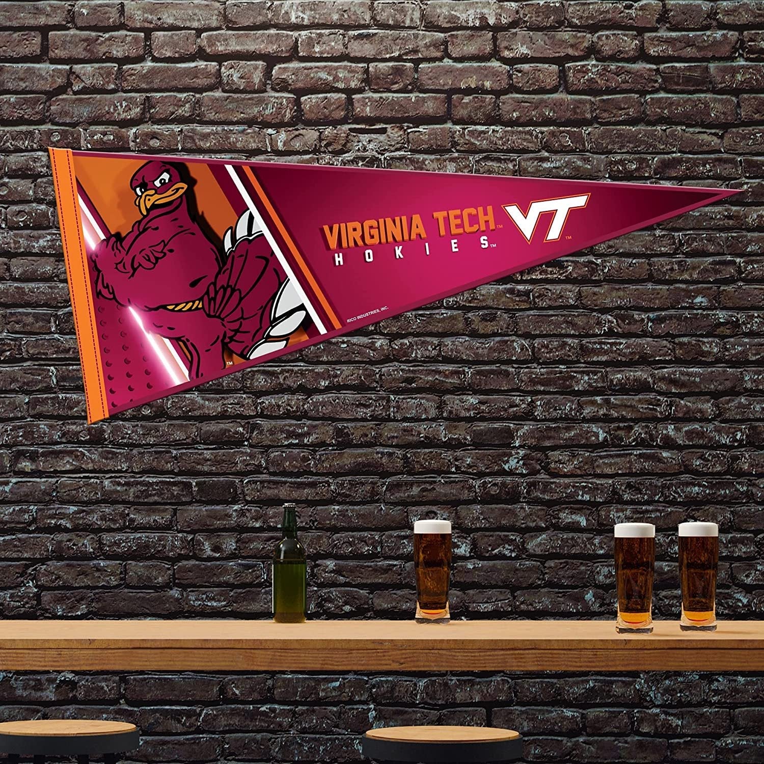 Virginia Tech Hokies Soft Felt Pennant, Primary Design, 12x30 Inch, Easy To Hang 2