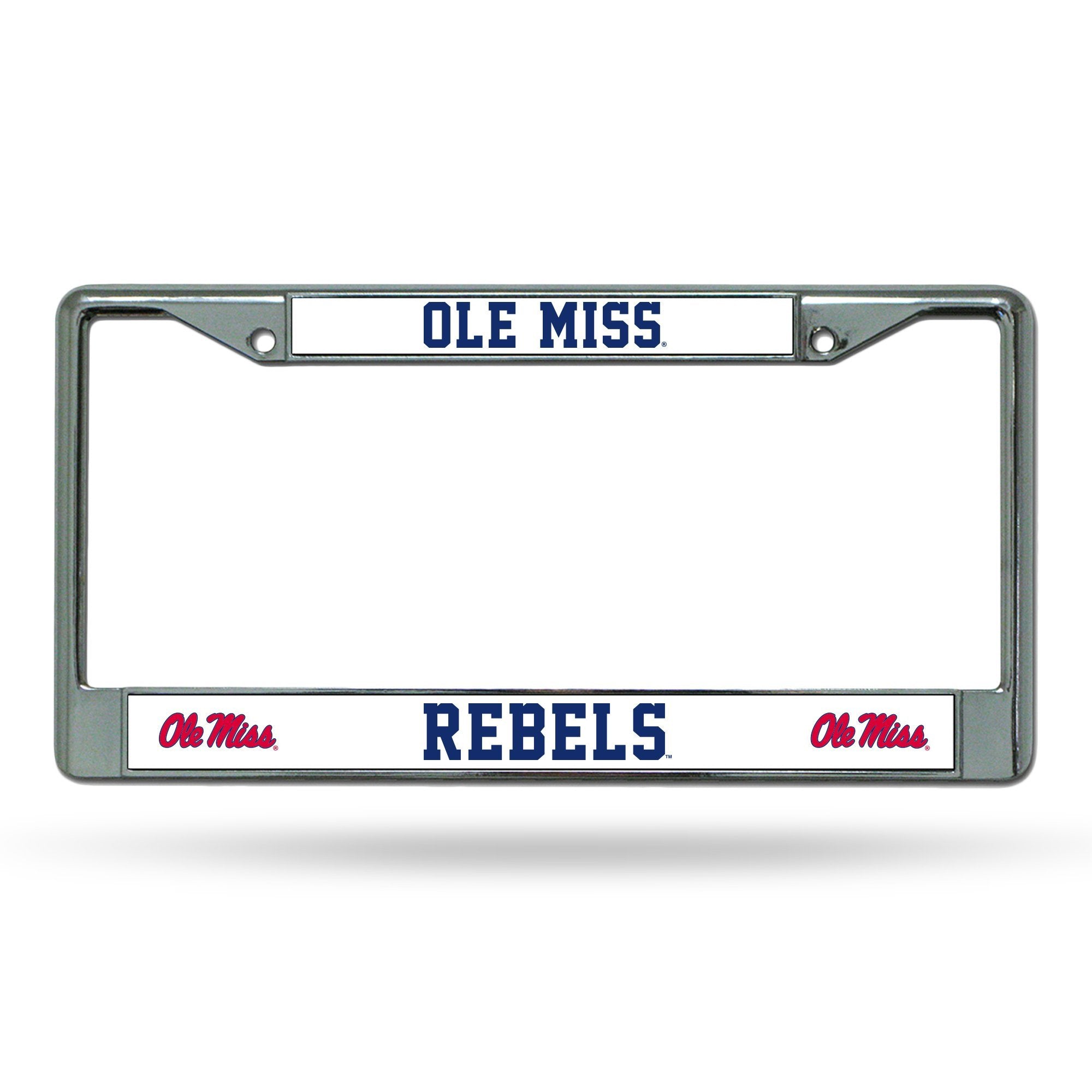 University of Mississippi Rebels Ole Miss Premium Metal License Plate Frame Chrome Tag Cover, 12x6 Inch 1