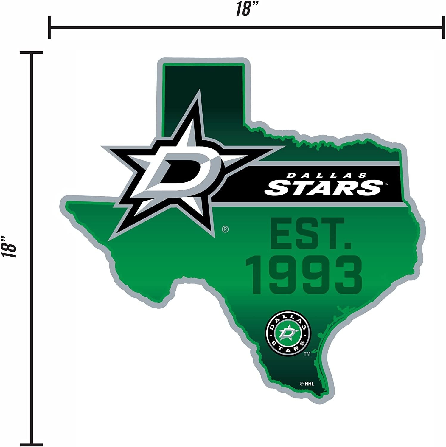 Dallas Stars Soft Felt Wall Pennant State Shape 18 Inch Easy to Hang 5