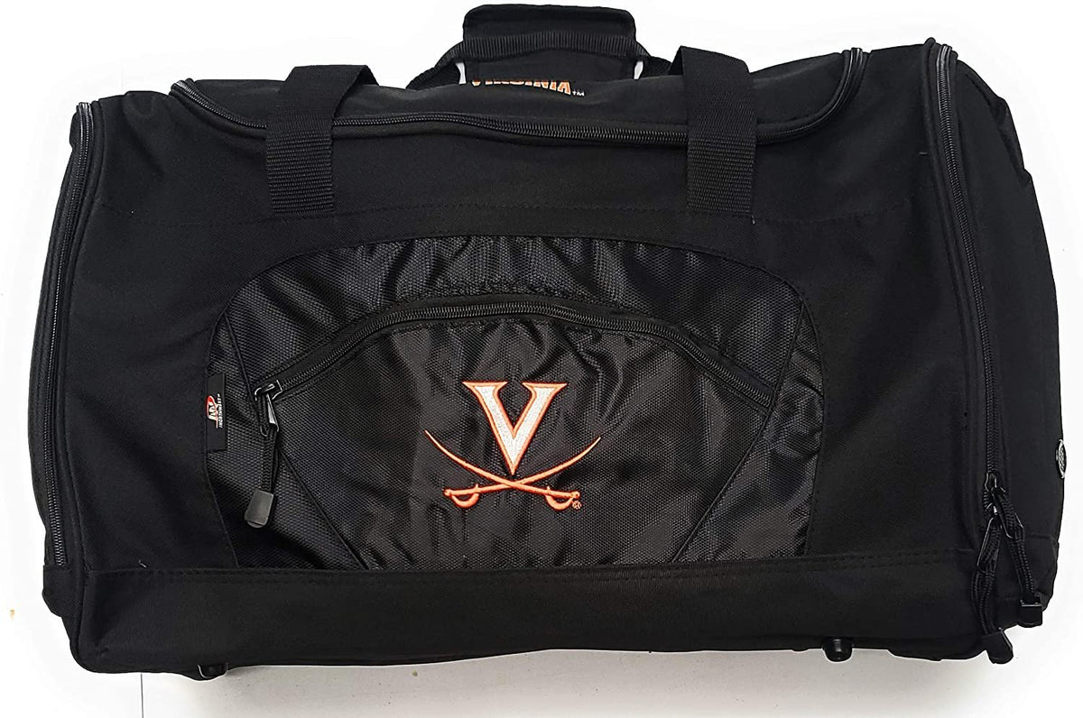 University of Virginia Cavaliers Premium Duffel Bag Roadblock Design 20 Inch, Embroidered Logo