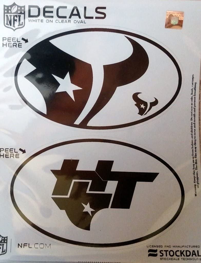 Houston Texans 2-Pack EURO STYLE Vinyl Oval Home Auto Decals Sticker Football 1
