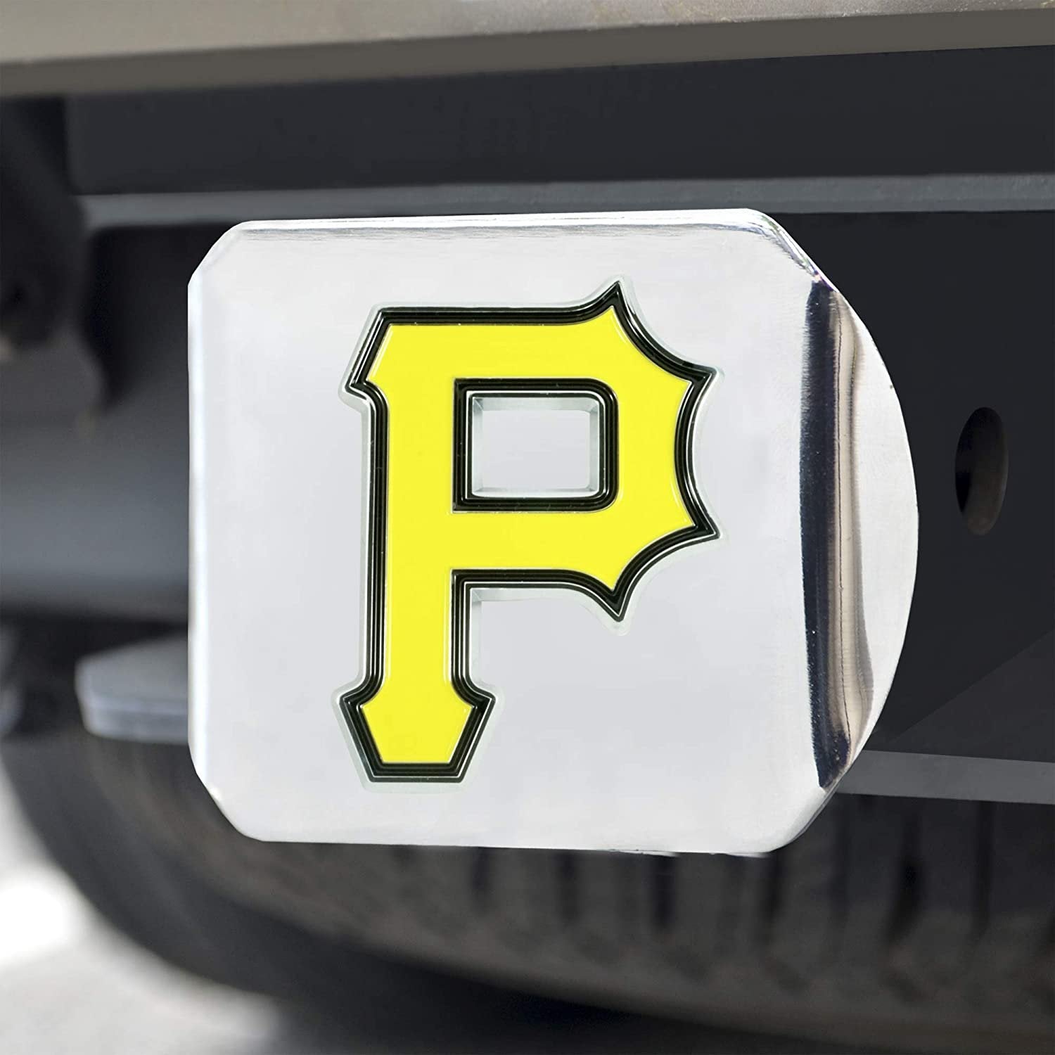 Pittsburgh Pirates Hitch Cover Solid Metal with Color Metal Emblem 2" Square Type III