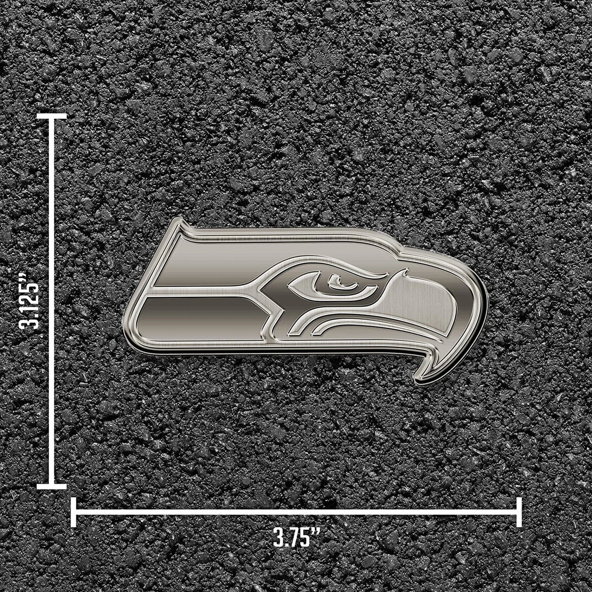 Seattle Seahawks Solid Metal Auto Emblem Antique Nickel Design 4