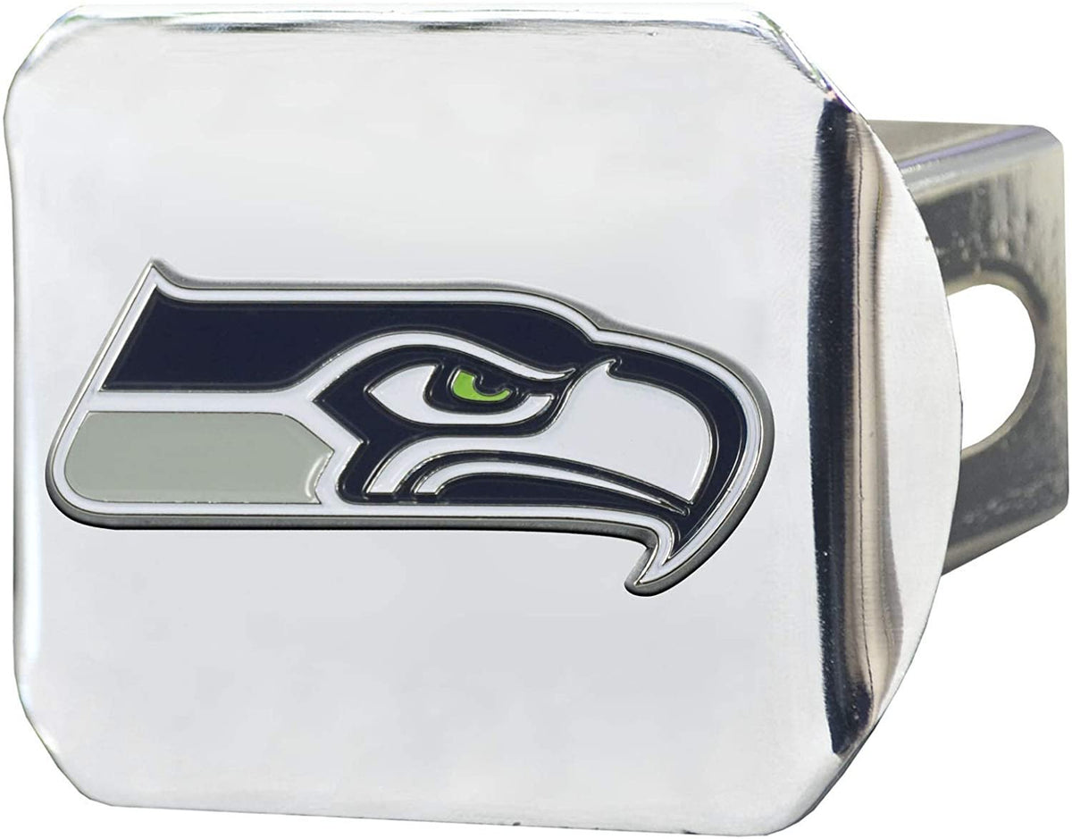 Seattle Seahawks Hitch Cover Solid Metal with Color Metal Emblem 2" Square Type III
