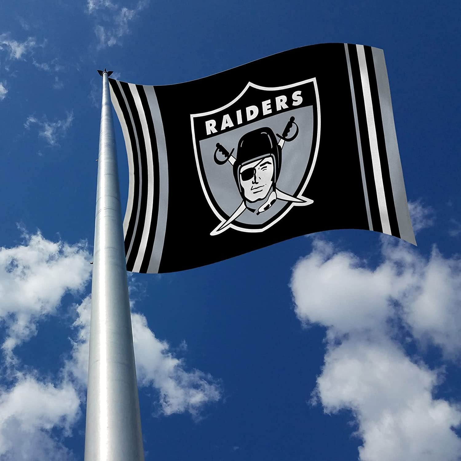 Las Vegas Raiders 3x5 Foot Flag Banner Retro Logo Design Single Sided Metal Grommets 3