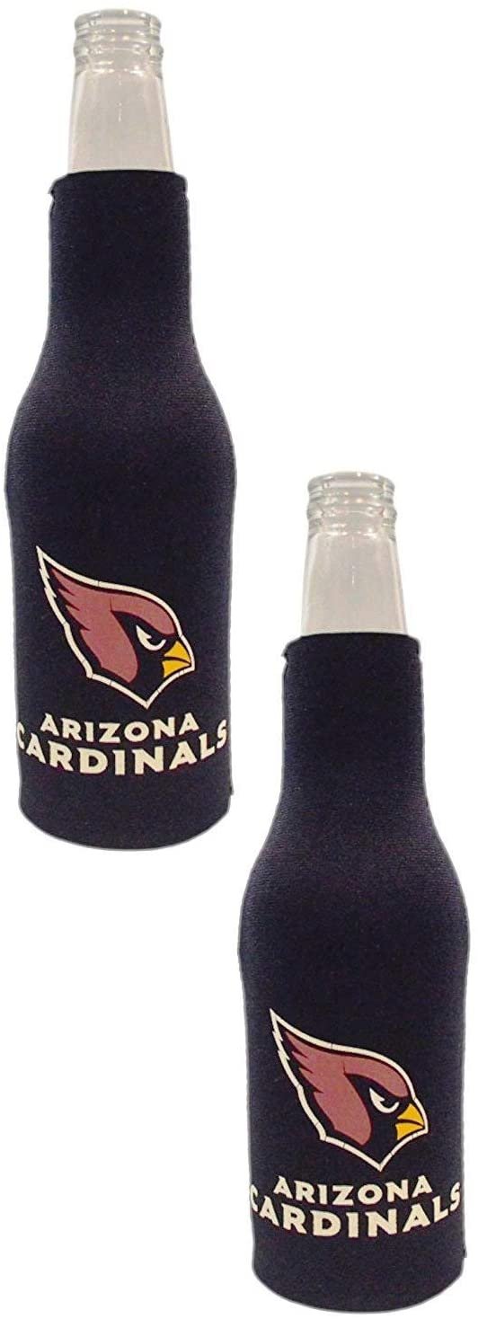 Arizona Cardinals Pair of 16oz Drink Zipper Bottle Cooler Insulated Neoprene Beverage Holder, Logo Design 1