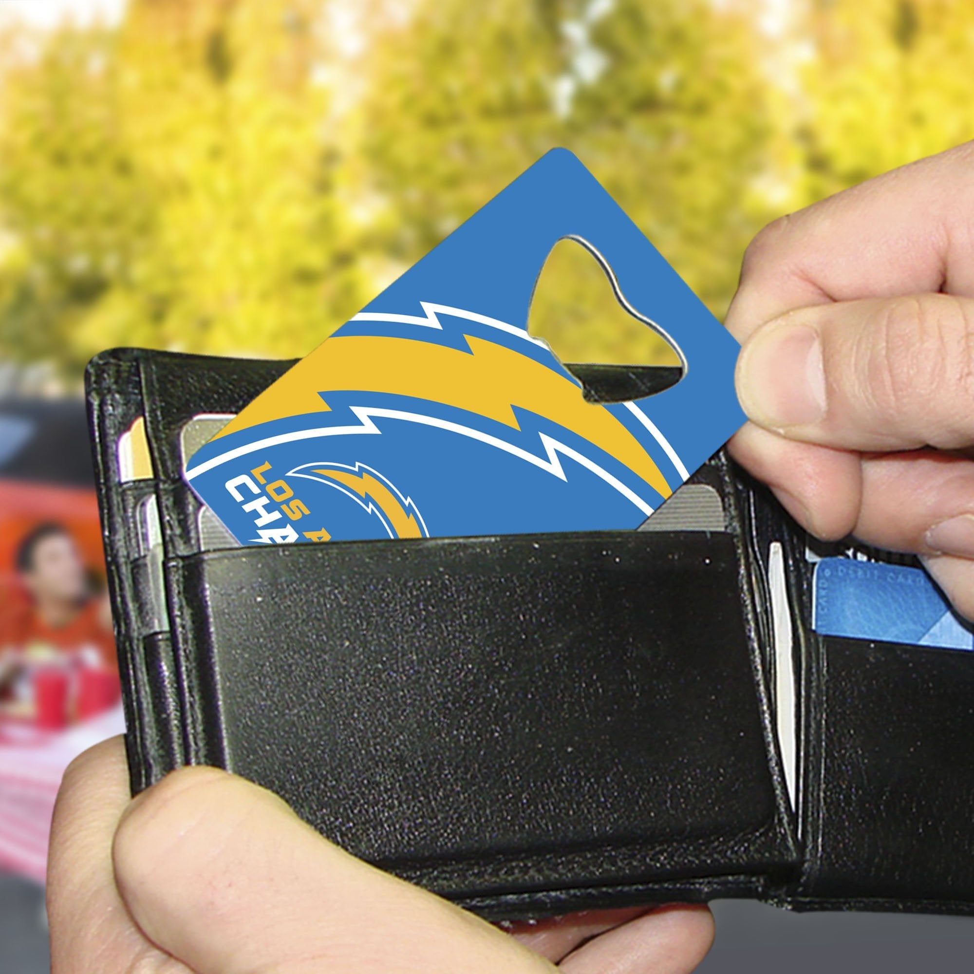 Los Angeles Chargers Heavy Duty Metal Bottle Opener Credit Card Size 2 x 3.25 Inch 2
