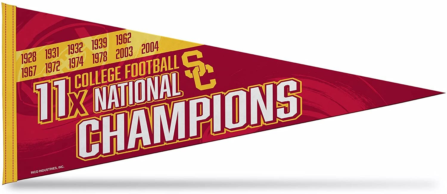 University of Southern California USC Trojans 11-Time Champions Soft Felt Pennant, 12x30 Inch 1